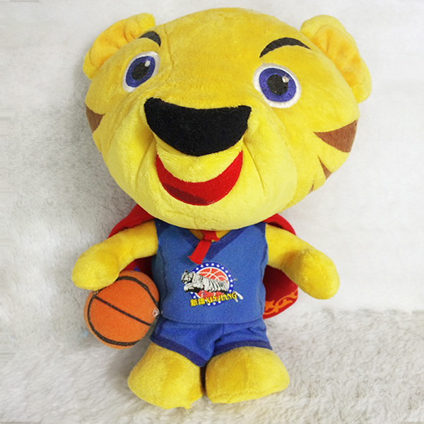 毛绒玩具工厂定制新(xīn)款创意吉祥物(wù)公仔-卡通篮球老虎